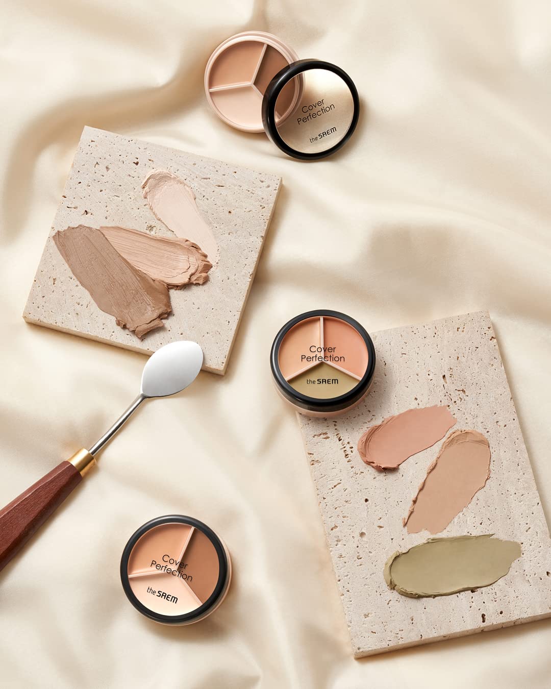 The Saem - Cover Perfection Triple Pot Concealer - #02 Contour Beige